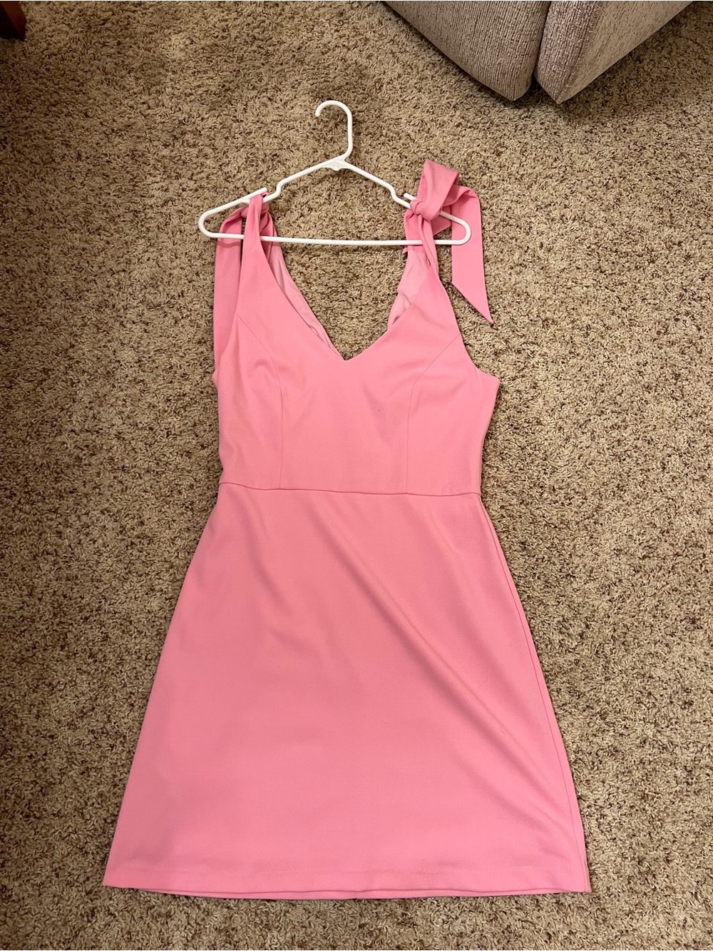 BCBGeneration Pink Tie Shoulder Mini Dress Size 8